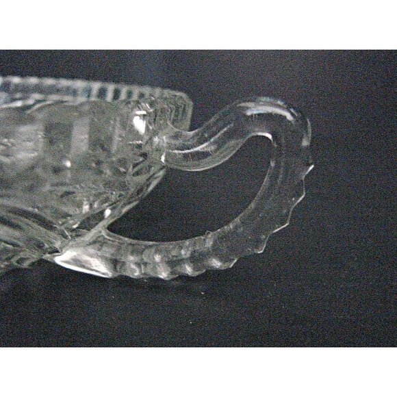 1960 Anchor Hocking Nappy Dish Bowl Stars and Bars Handle Candy 6x1.5" Vintage - Picture 3 of 8